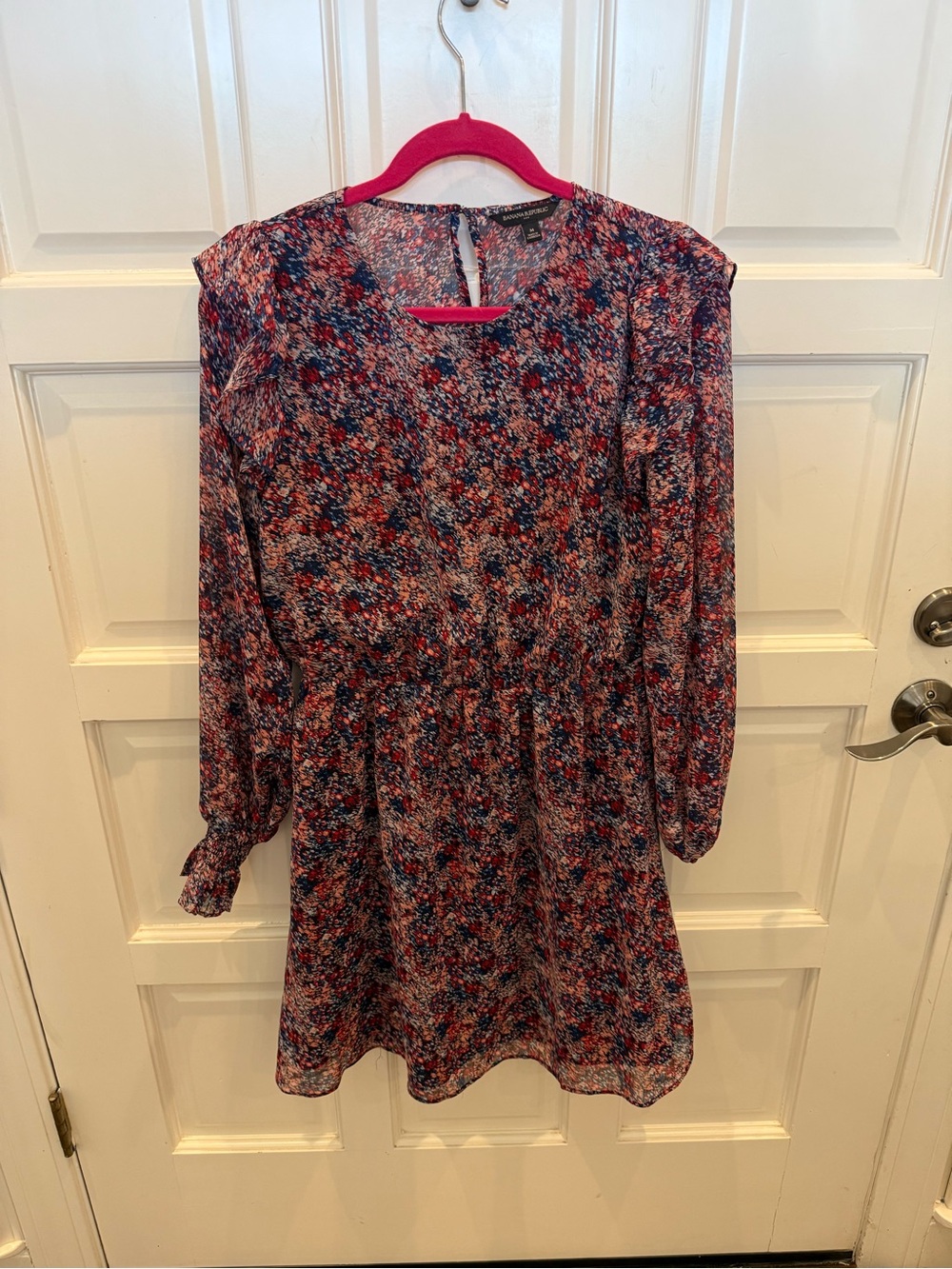 Banana Republic Factory Multicolor Floral Long-Sleeve Mini Dress
